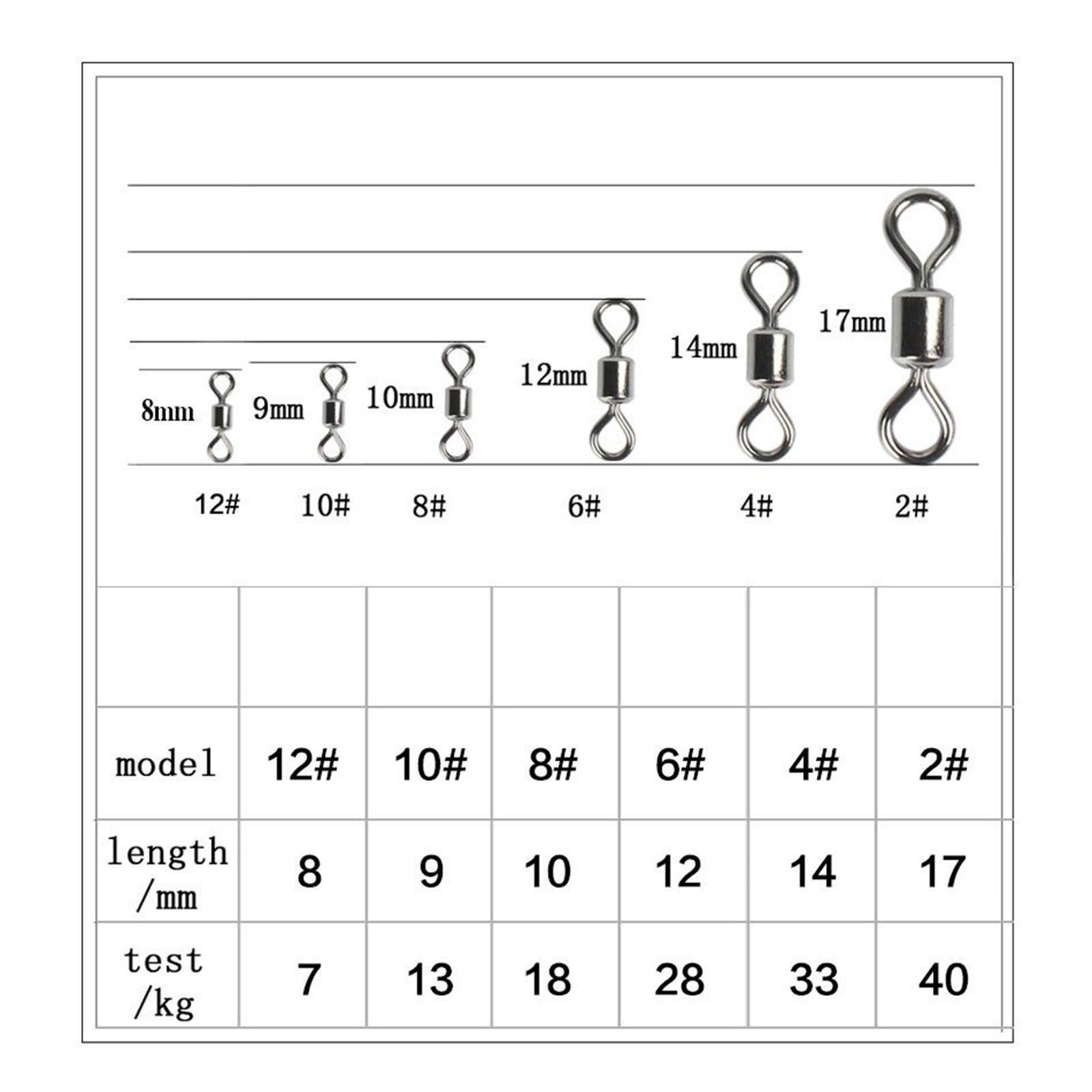 200-500pcs Fishing Rolling Barrel Swivel Connector Tackle Strong Copper Black Nickel Saltwater Fishing Swivels Hooks Lines Connect Hooks