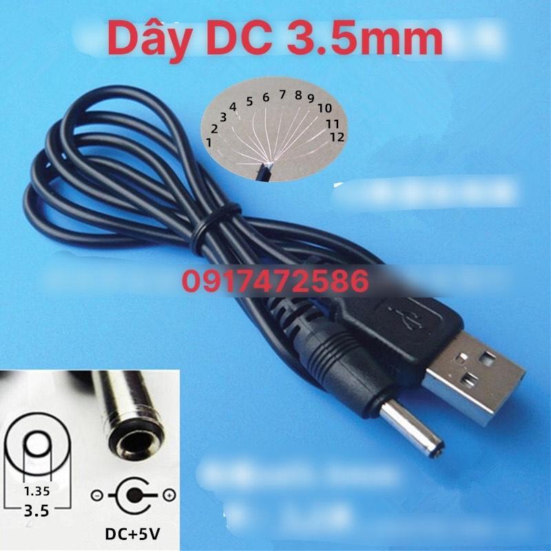 Dây cáp sạc 5V USB ra DC 5.5 mm chất lượng cao, Dây DC 5v - 5.5mm