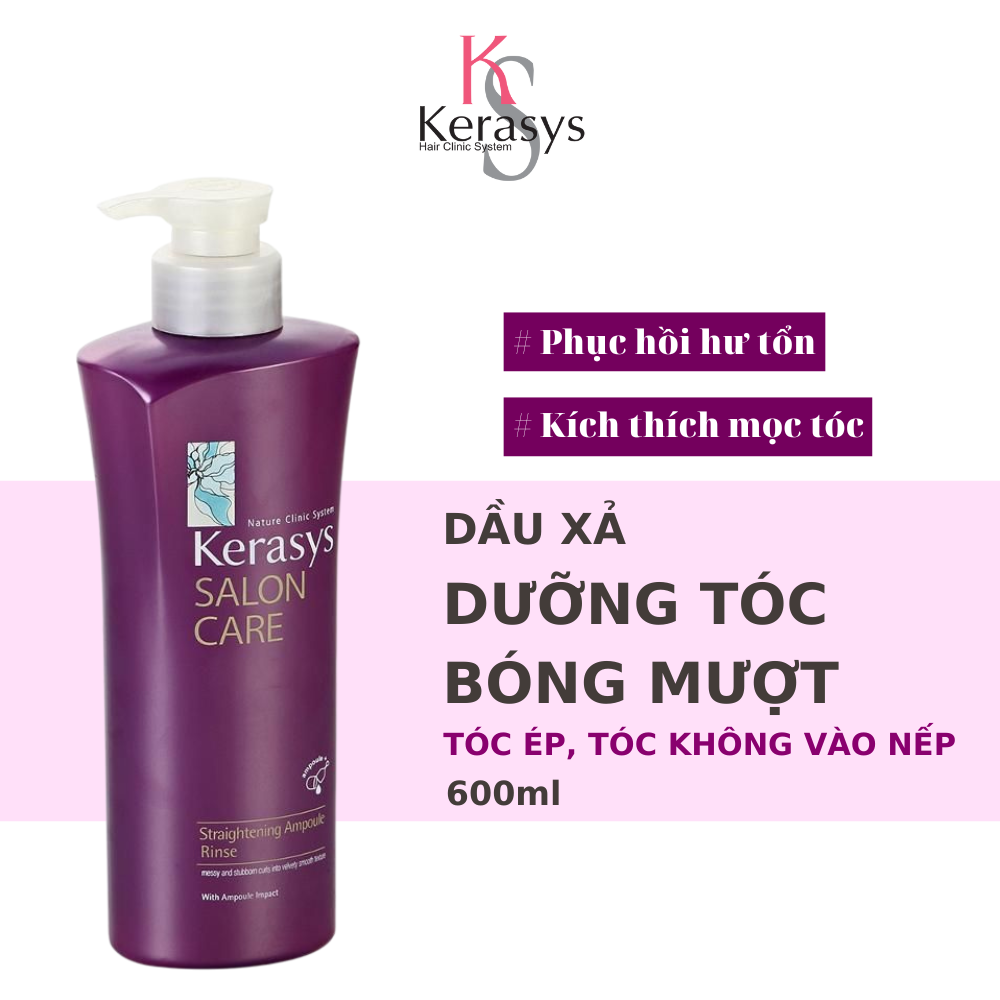 Dầu Xả Cao Cấp Làm Suôn Mượt Tóc Kerasys Salon Care Straightening Ampoule Conditioner (600ml)