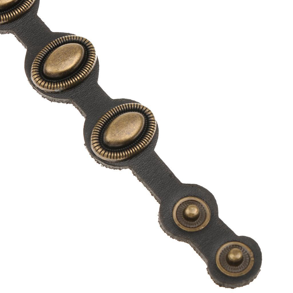 Punk Rock Black Leather Men\'s Bangle Bracelet Adjustable