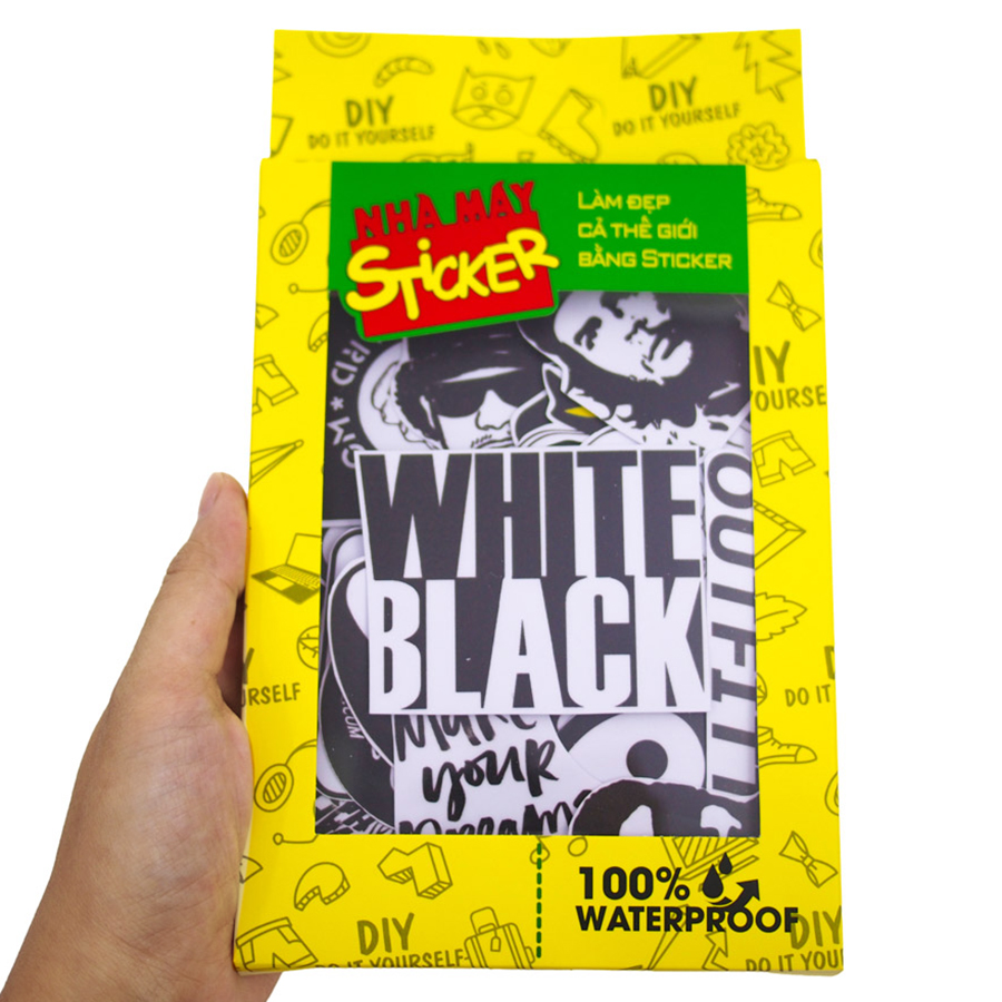 Set 100 Sticker - Black White