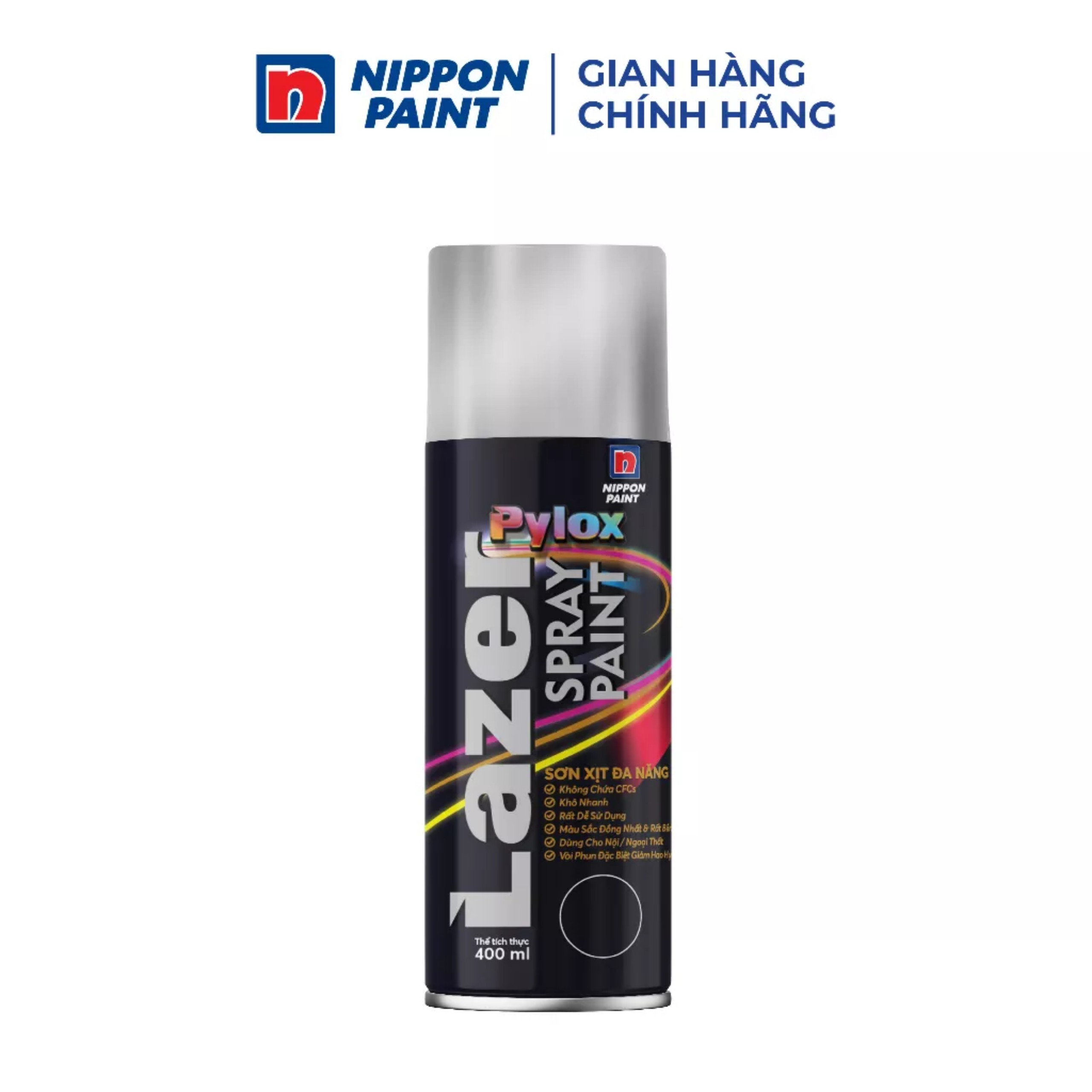 Sơn xịt Nippon Pylox Lazer màu trắng 400ML