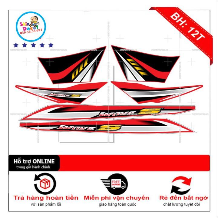 Tem xe wave S 110 2012 trắng đỏ