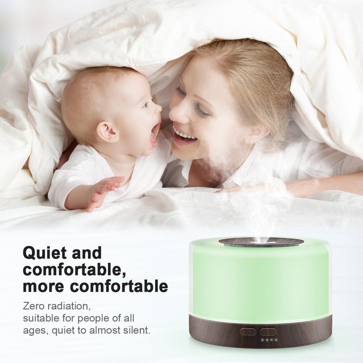 Mới Nhất Điện Máy Phun Sương Tạo Độ Ẩm Tinh Tinh Dầu Khuếch Tán Tinh Dầu Siêu Âm Thanh Vân Gỗ Máy Tạo Độ Ẩm Không Khí USB Mini Phun Sương Tạo Đèn LED Nhà