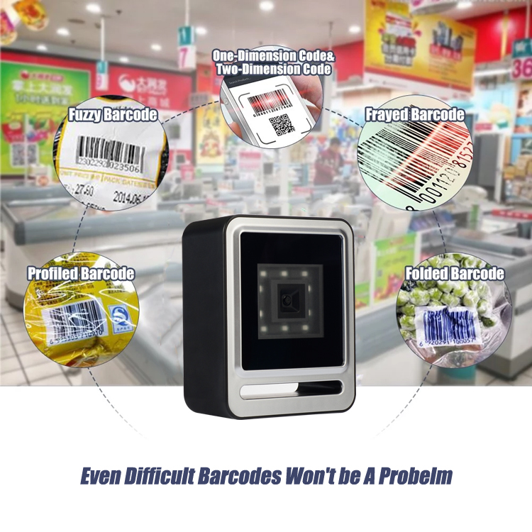 Máy quét mã vạch để bàn YHD 9200D 2D đọc mã vạch Barcode Qrcode cắm dây trực tiếp dùng trong Siêu thị, Cửa hàng lớn - Hàng Nhập Khẩu