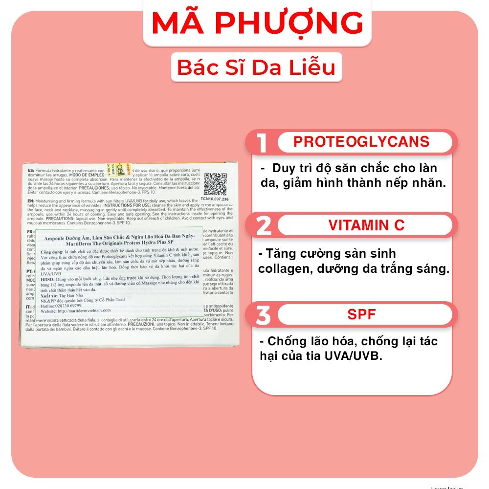 Tinh chất Ampoule dưỡng ẩm và ngừa lão hóa da Martiderm The Original Proteos Hydra Plus Sp Vàng