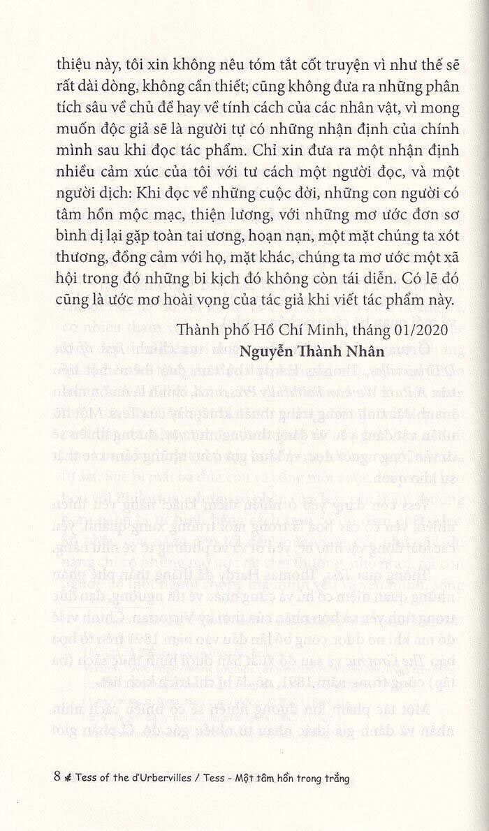 Sách Tess Một Tâm Hồn Trong Trắng