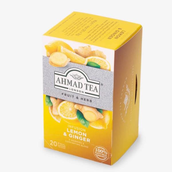 TRÀ AHMAD ANH QUỐC - GỪNG (40g) - Lemon & Ginger - Nên sử dụng hàng ngày, sau mỗi bữa ăn