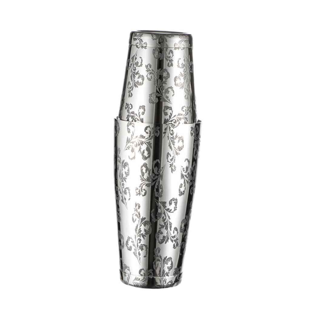 304 Stainless Steel Cocktail Shaker Bartender Tool 500ml&750ml Mixing Cans -