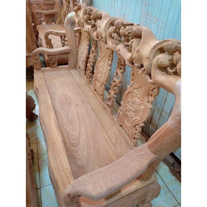 Bộ bàn ghế minh quốc đào gỗ hương đá tay 12