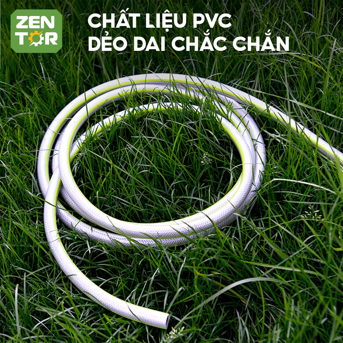 Bộ vòi nước tăng áp Zentor vòi xịt nước 20M chất liệu PVC áp suất cao rửa xe tưới cây làm vườn
