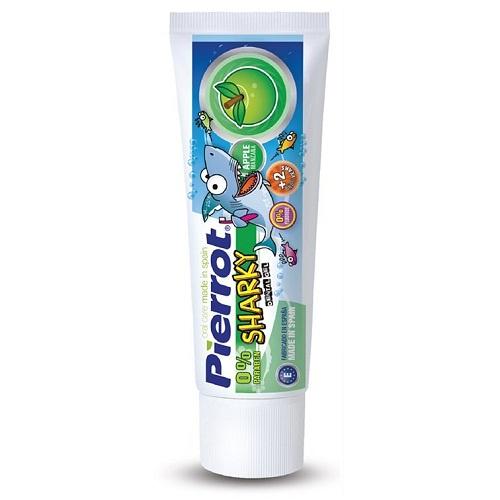 [Tặng 1 hộp tăm răng] Gel đánh răng trẻ em Pierrot Sharky Calci hữu cơ hương táo 75ML