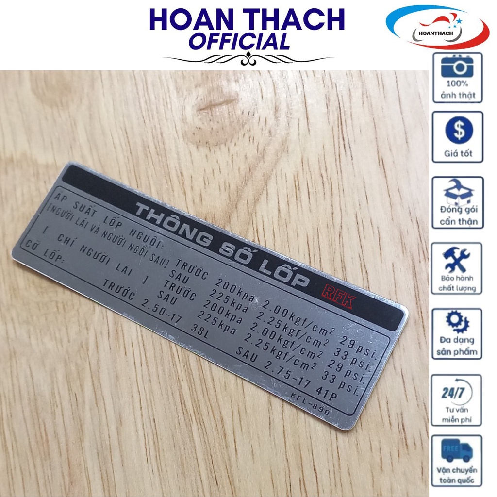 Tem Thông Số Lốp Xe máy Future 1 honda, HOANTHACH 87505KFL890