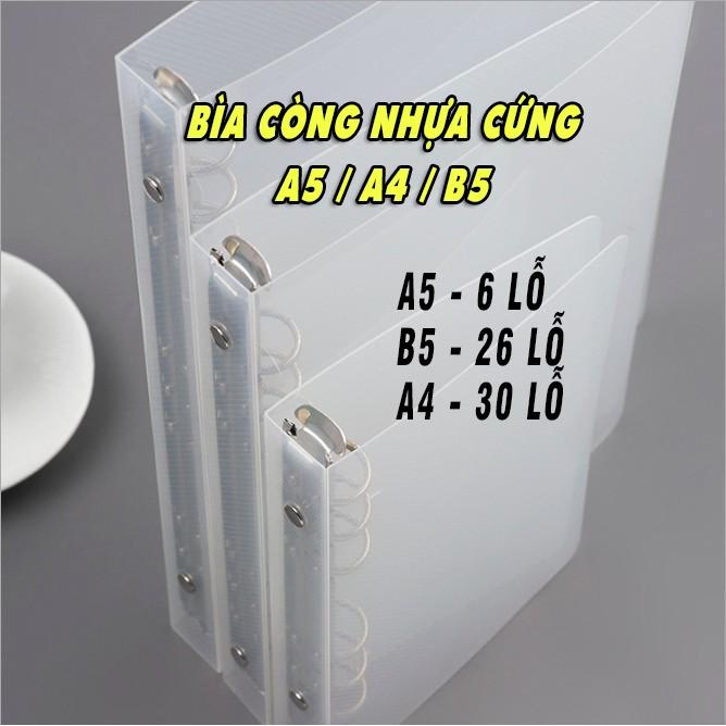 Sổ còng/Ruột refill Klong caro, kẻ ngang, chấm bi A5 A4 B5 - 100 tờ 120gsm
