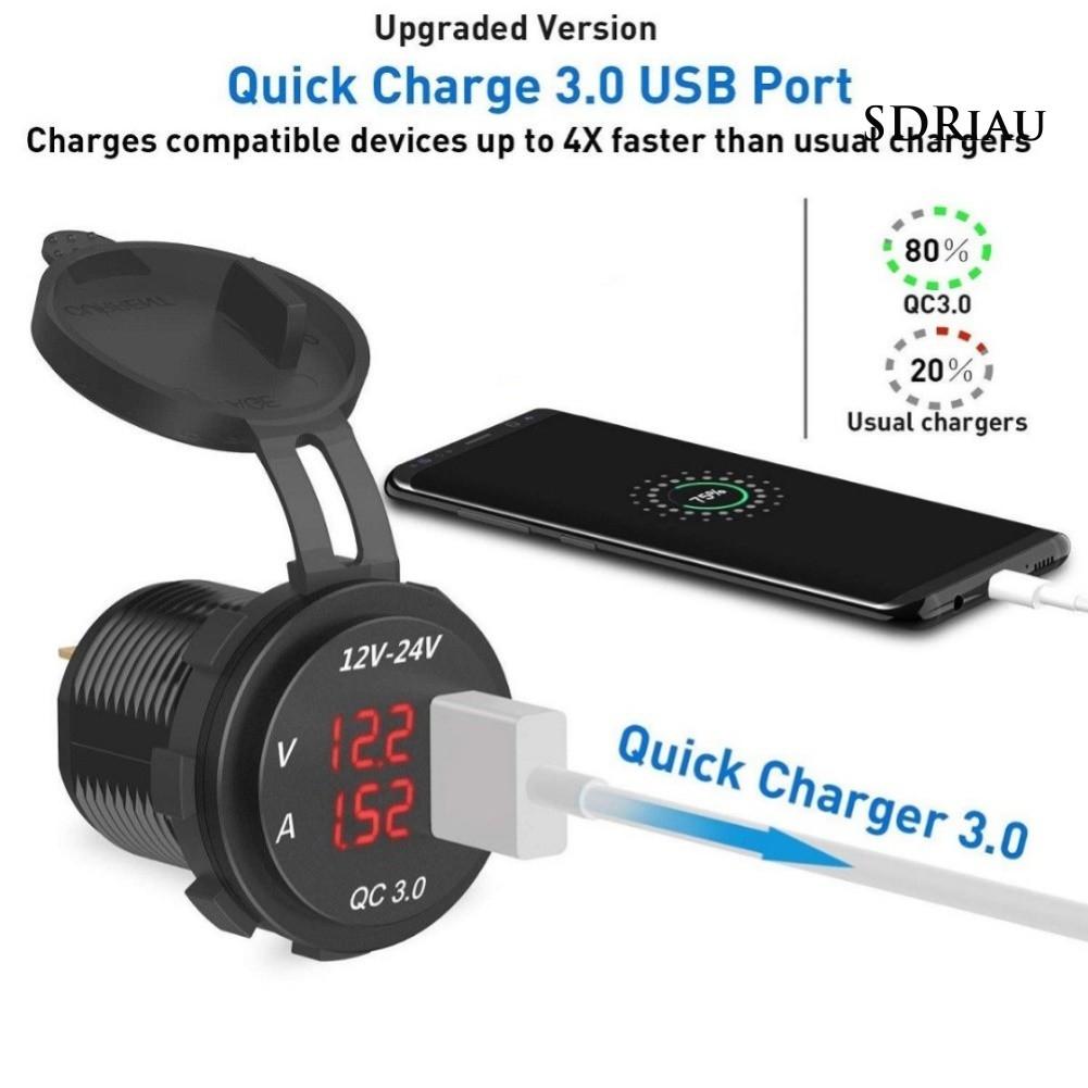 Vôn Kế Kỹ Thuật Số Qcdz Cổng Usb 3.0 Cho Xe Hơi