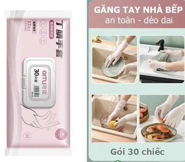 Găng Tay Cao Su Latex Cấp Thực Phẩm Mở Rộng Chống Dầu Chống Axit-Al Găng tay Găng tay rửa bát đĩa- Gia dụng An Tâm