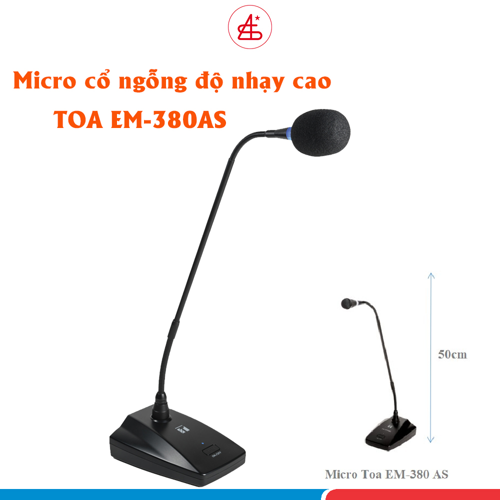 Mic hội nghị Toa EM380AS, mic cổ ngỗng độ nhạy cao dành cho hội họp, nhà thờ. Hàng chính hãng