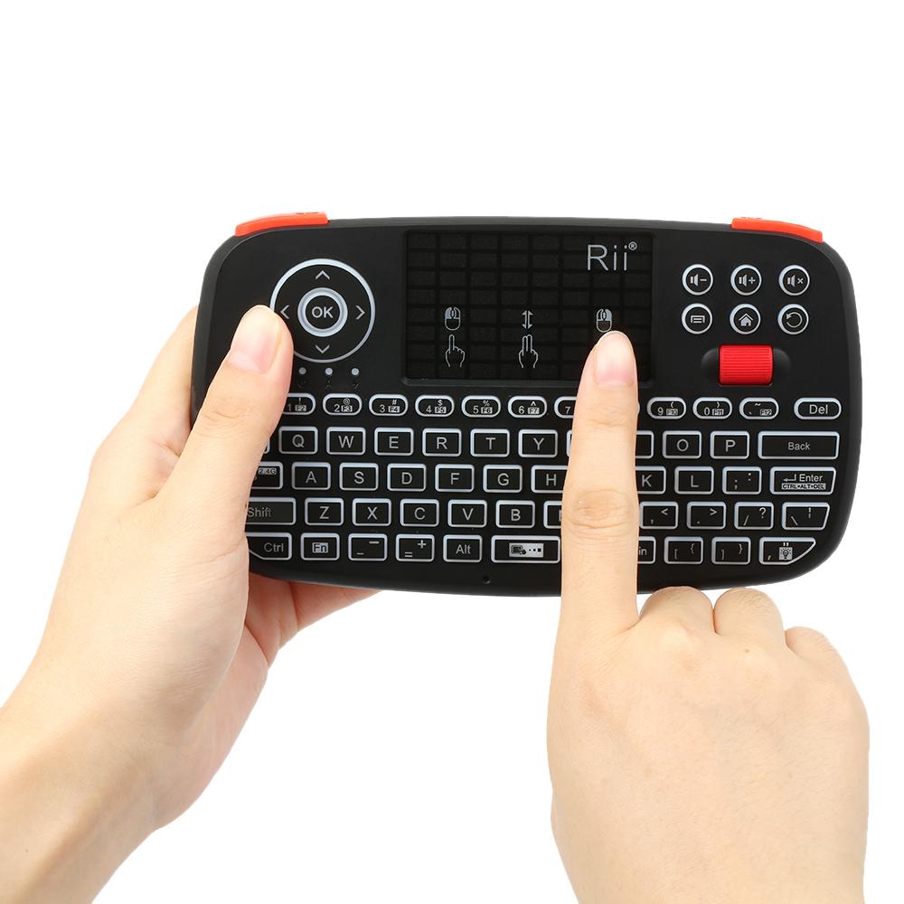 Bàn phím không dây mini Rii i4 Bluetooth & Chế độ kép 2.4GHz điều khiển từ xa