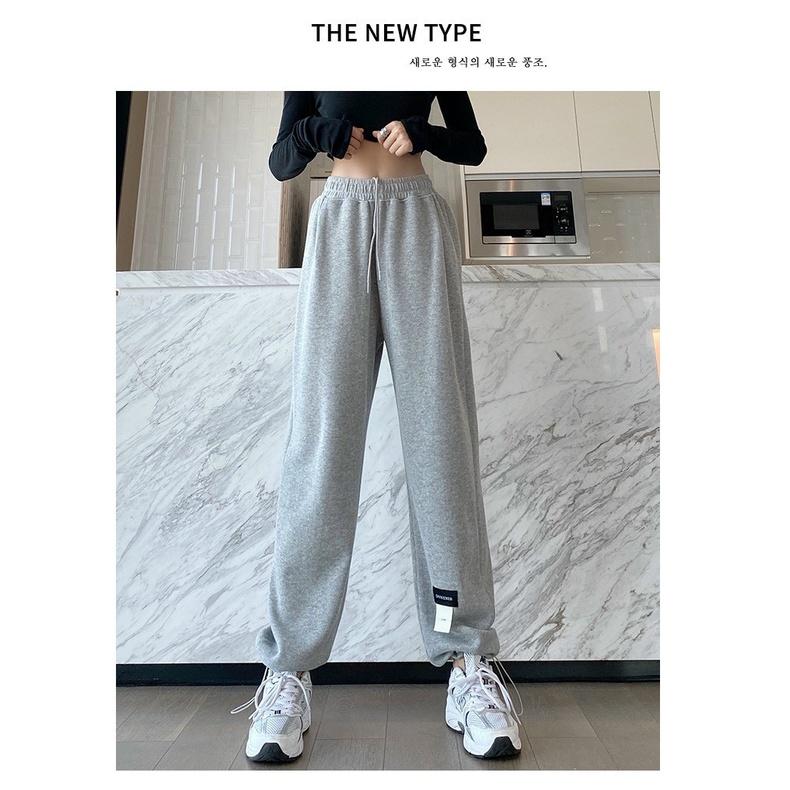 Quần thun nữ jogger chốt gấu quần baggy ulzzang dáng xuông phong cách Hàn Quốc