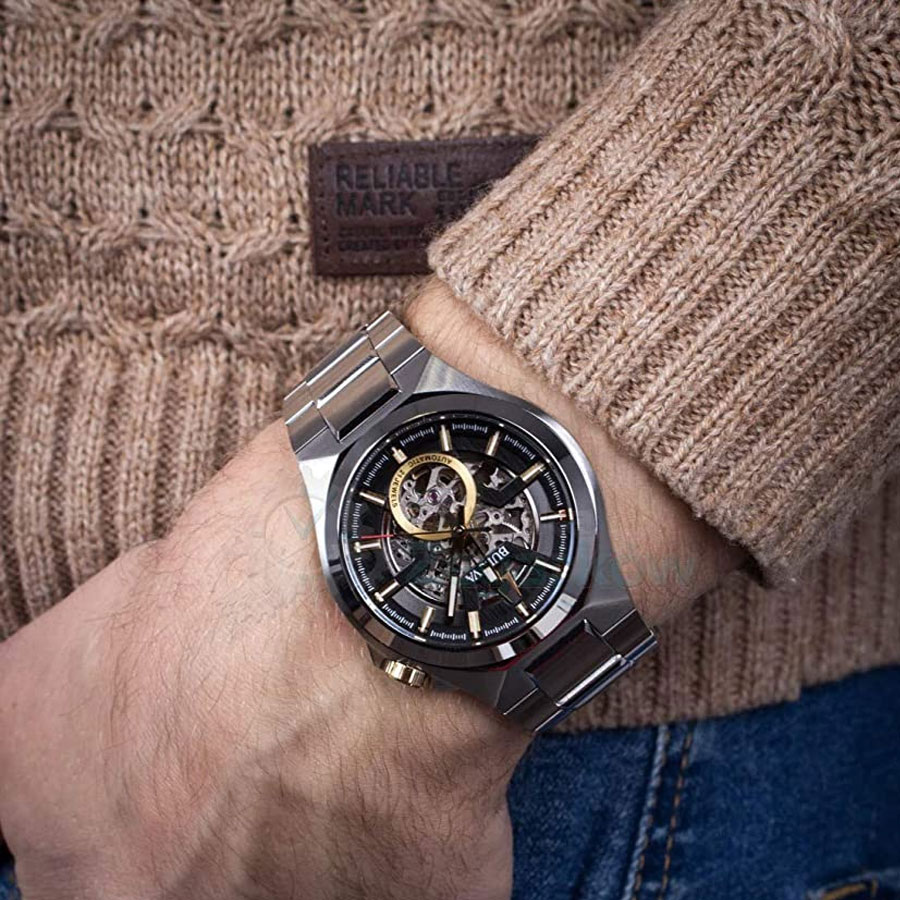 Đồng Hồ Nam Bulova Dây Thép Không Gỉ 98A224 - Mặt Đen