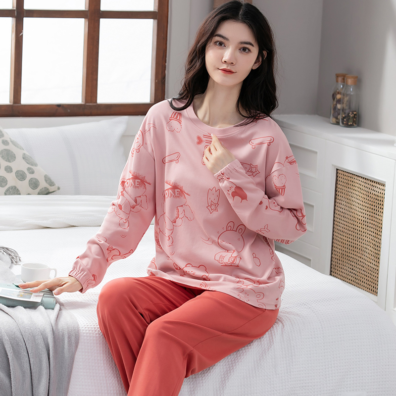 Đồ mặc nhà nữ thu đông cotton mịn đẹp 5126