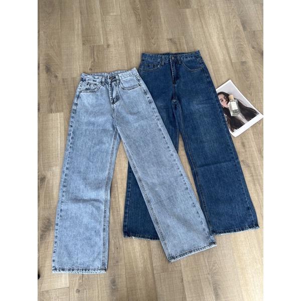 Quần Jeans suông dài hai màu