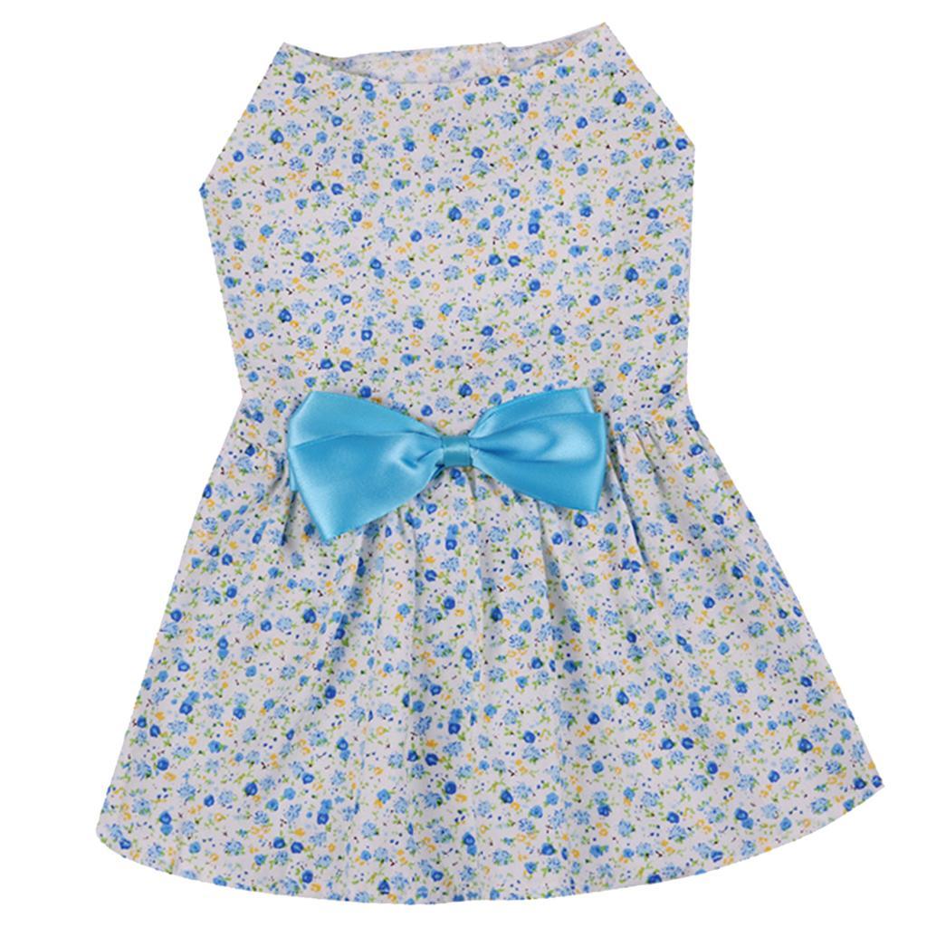 Pet Dress Dogs Puppy Skirt Floral Clothes Summer Spring Party Outfit