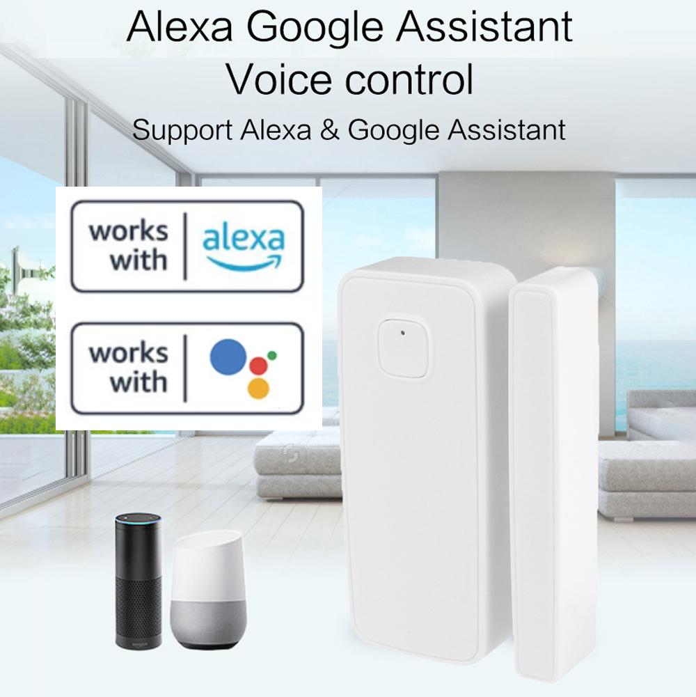 Tuya WiFi Intelligent Door Sensors Intelligent Home Linkage Equipment Intelligent Home Devices Wireless Voice View APP View Functions Burglar Alarm Sensors Compatible With Alexa Google Home