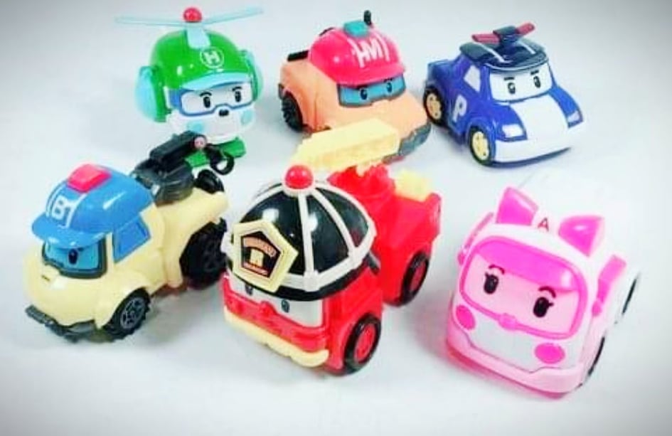 Bộ đồ chơi xếp hình biệt đội 6 máy bay - ô tô biến hình policar robocar poli