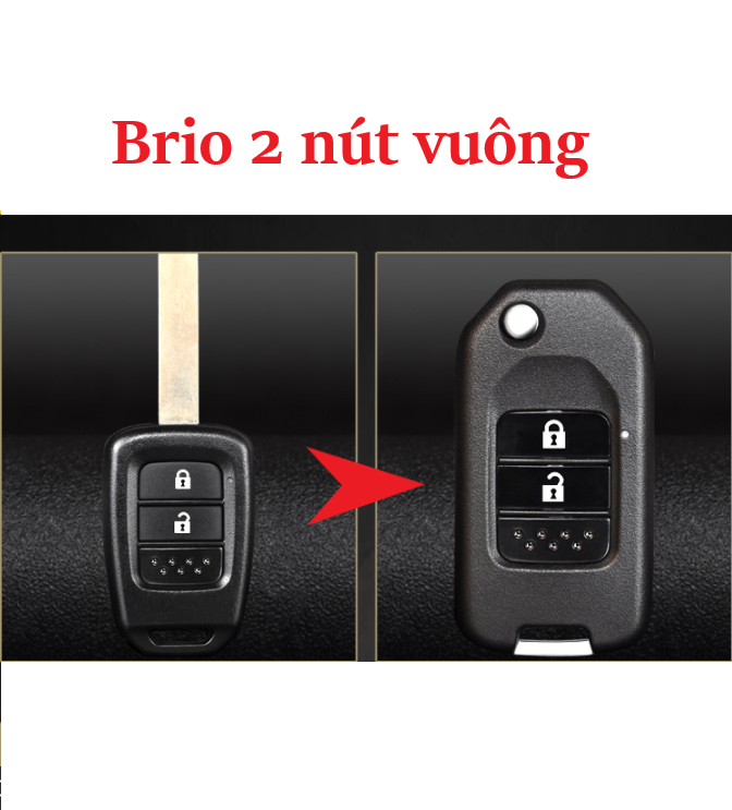 Vỏ độ gập chìa khóa Brio 2 nút vuông chuẩn size