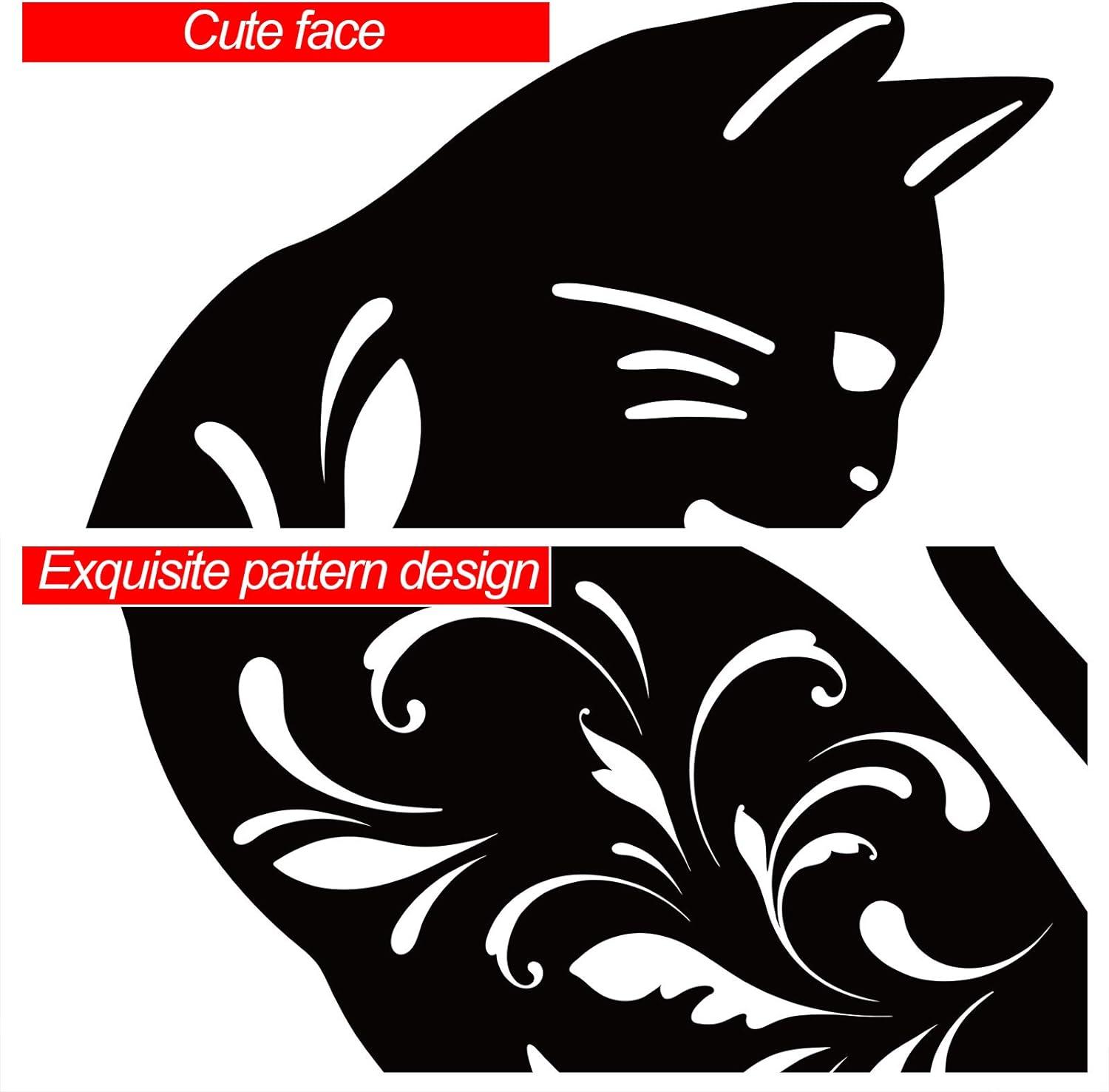 3 gói kim loại mèo vườn bức tượng mèo đen Silhouette mèo trang trí vườn Stakes Vườn ngoài trời bức tượng