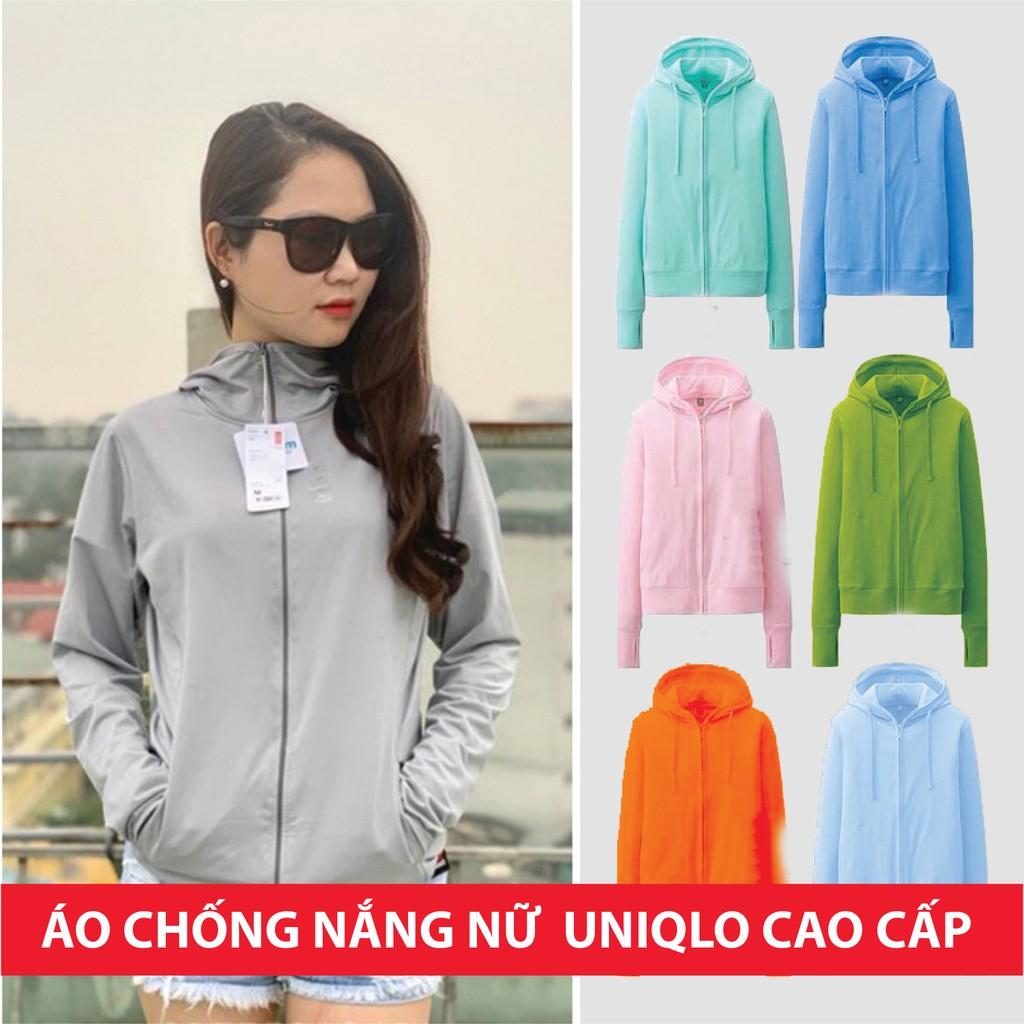 Áo Khoác Chống Nắng Nữ Unialo Cấp Khóa Kéo Có Mũ Trùm Tay Xỏ Ngón Có Túi Đựng Không Nhăn Có 4 Túi Chống Tia UV
