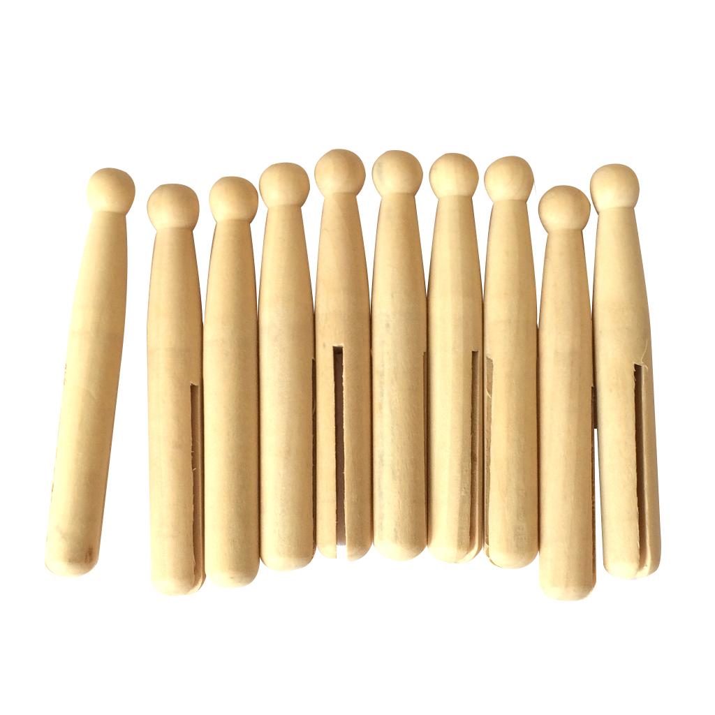 Set 10 cái chốt gỗ hình người dùng để kẹp quần áo