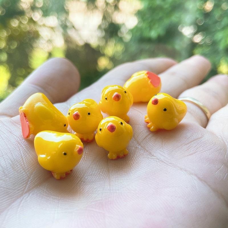 Tiểu cảnh mini ️ Gia đình gà con tiểu cảnh trang trí sen đá, sân vườn, bể cá, bể terrarium