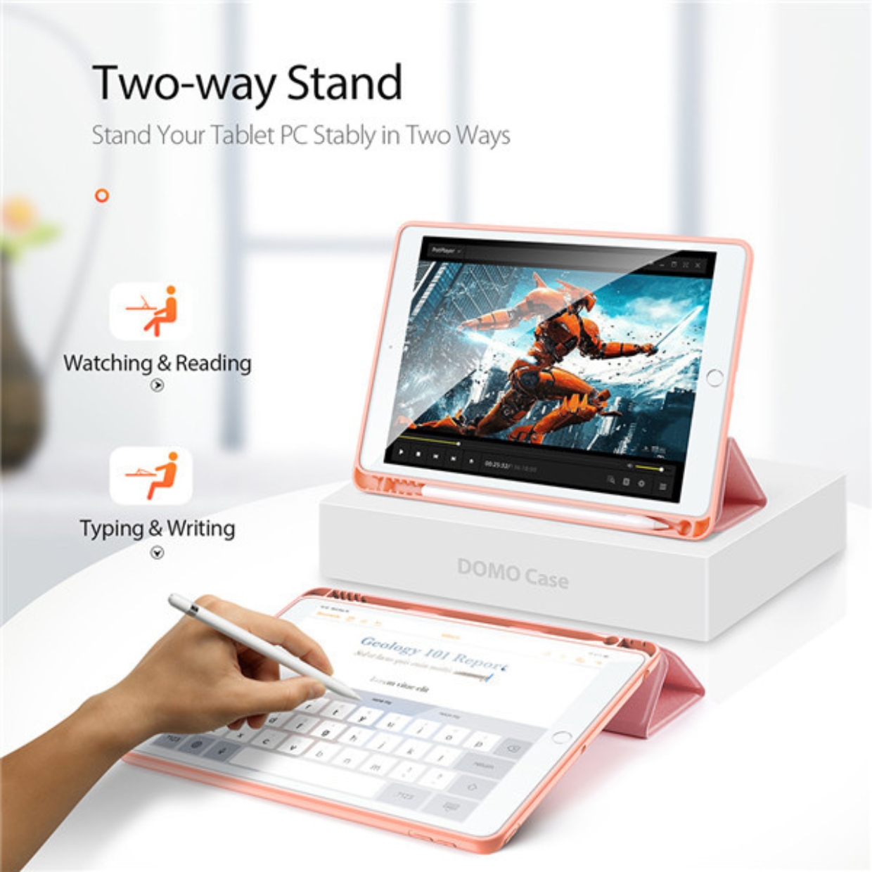Bao Da Dux Ducis Domo Series Cho iPad 7/8/9 10.2 Có Khe Cắm Bút, Tự Động Tắt Mở - HÀNG CHÍNH HÃNG
