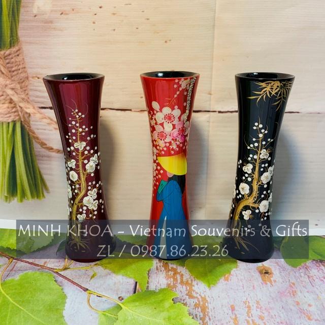 Bình Hoa Lọ Hoa Sơn Mài Thắt Eo 20 Cm - Vietnamese Lacquer Vase