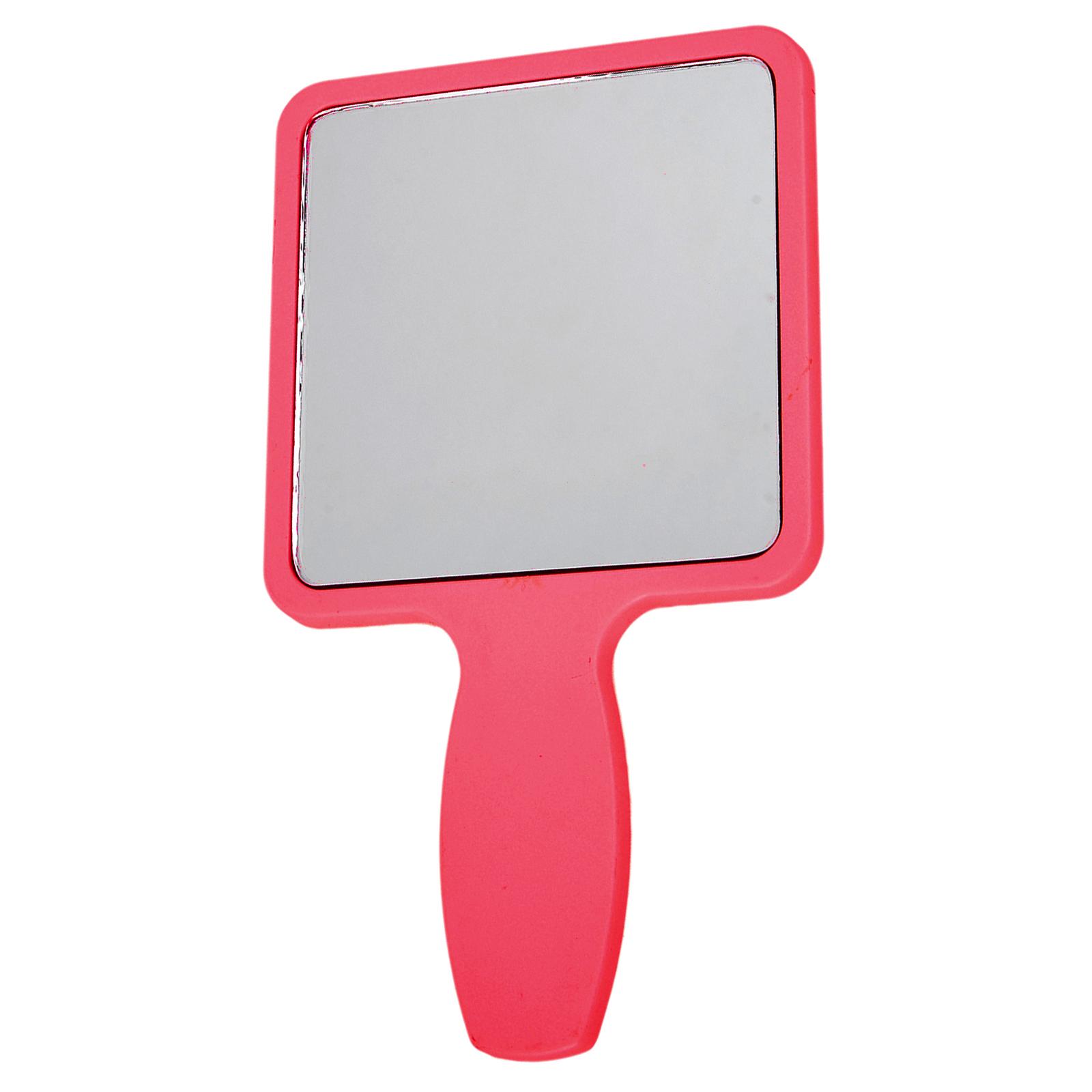 Portable Small Compact Cute Square Shaped Mirror with Handle Cosmetic Beauty Mirror Single Side Look Adorable Design Easier to Hold