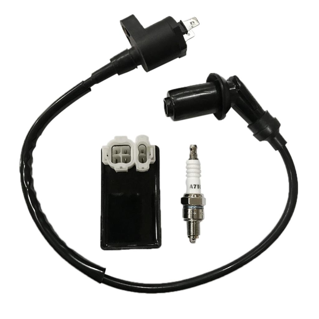 Ignition Coil CDI Box + Spark Plug for GY6 50CC 125CC 150CC Scooter