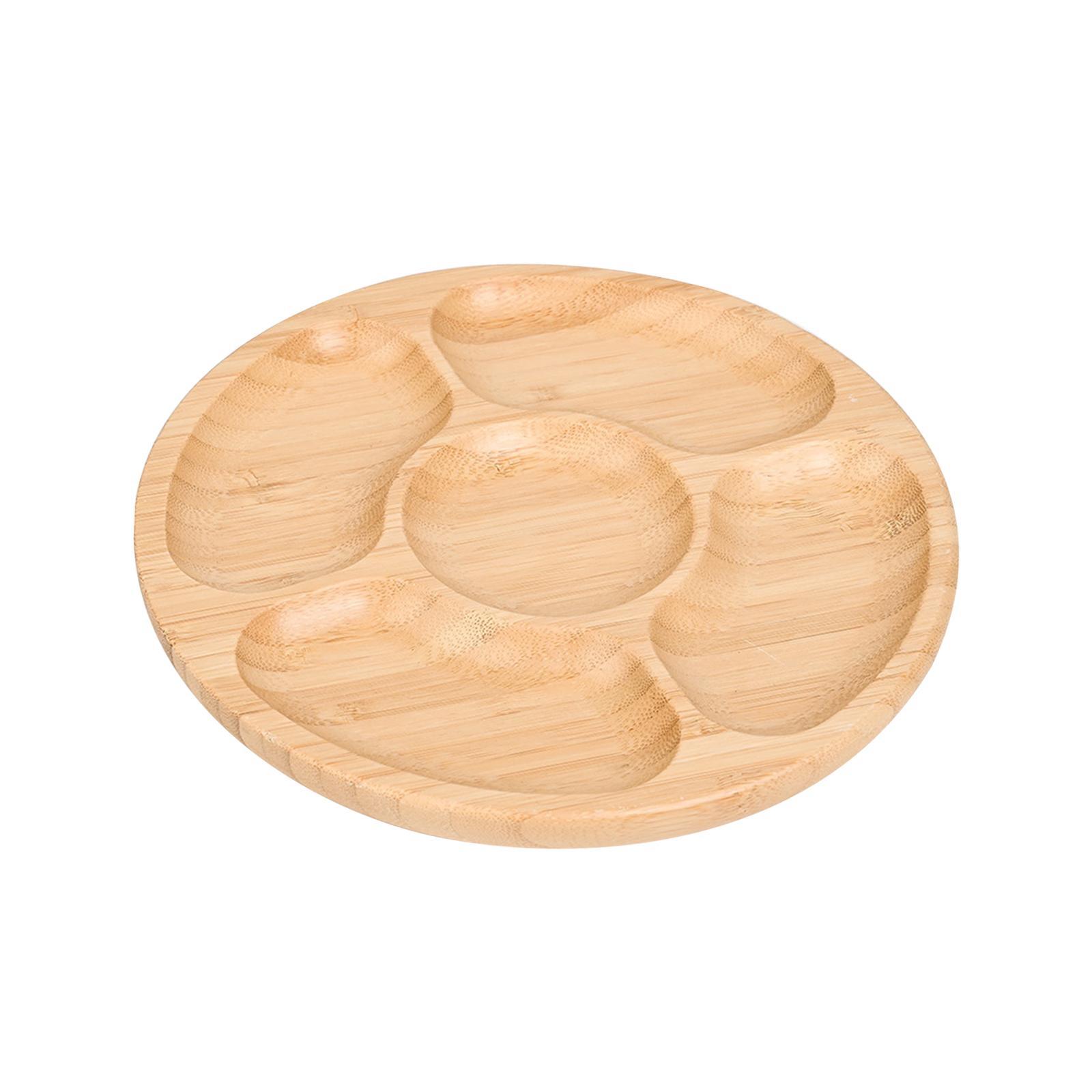 Wooden Tray with 5 Compartments Wooden Food Tray for Candies Party Appetizer