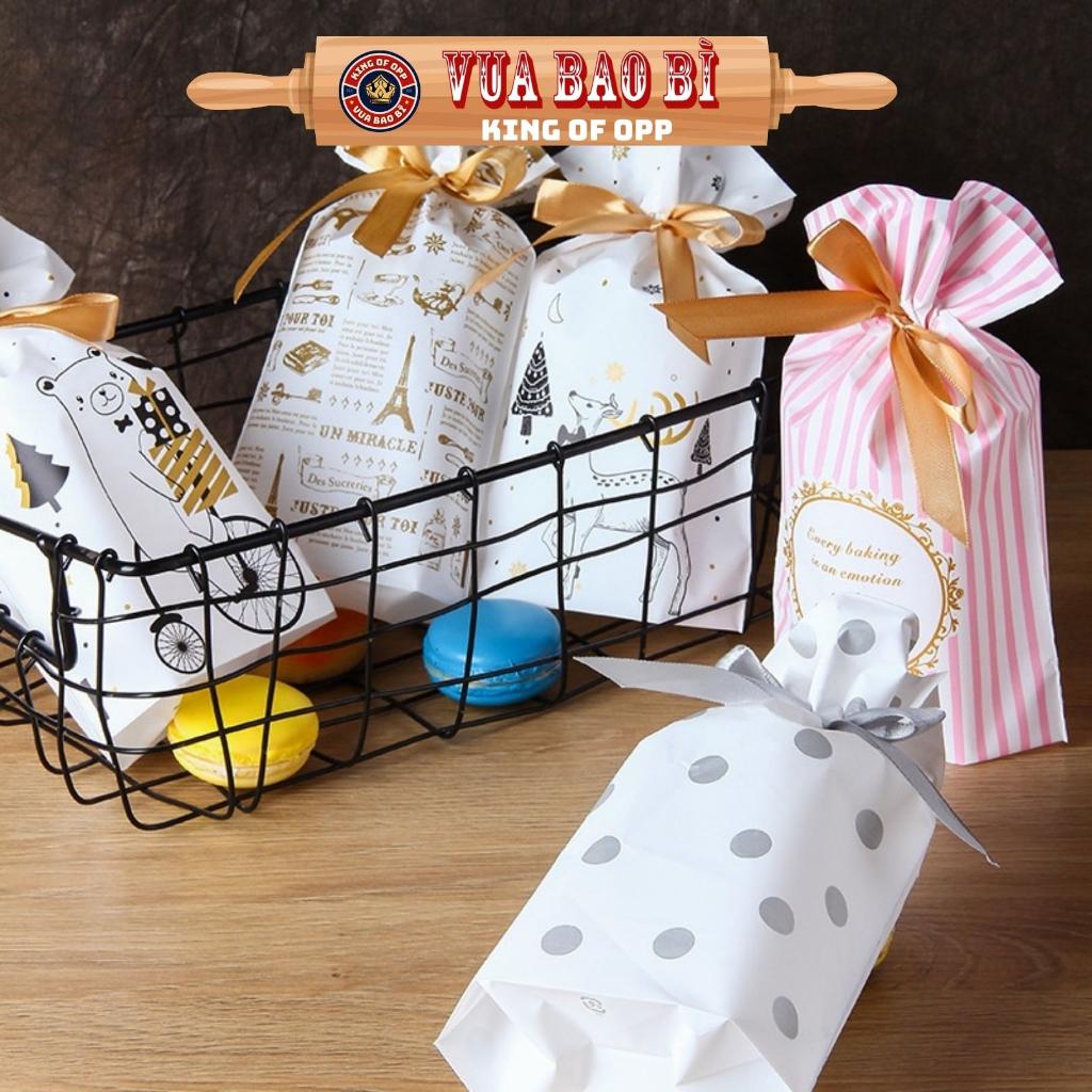 Túi đựng bánh kẹo có dây buộc, nhiều họa tiết, bao bì đựng bánh buộc dây 50 túi/sp - KING OF OPP