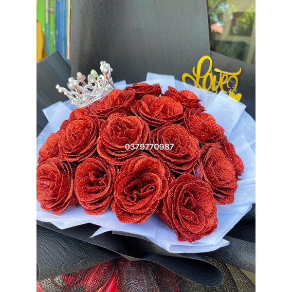 Bó hoa nhũ 25bông siêu sang chảnh,