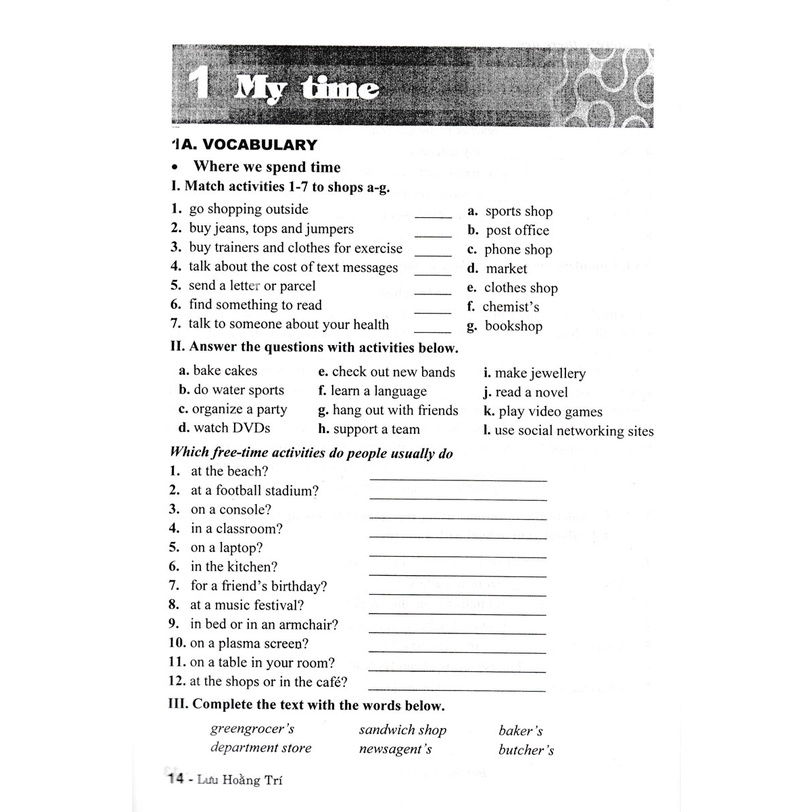 SÁCH - Bài tập tiếng anh 7 - không đáp án -MK