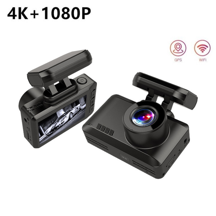 Camera hành trình ô tô độ phân giải 4K (3840*2160P), Wifi, 2.45 inch - Camera trước: 2160P, góc quay 170° - Camera sau: 1080P