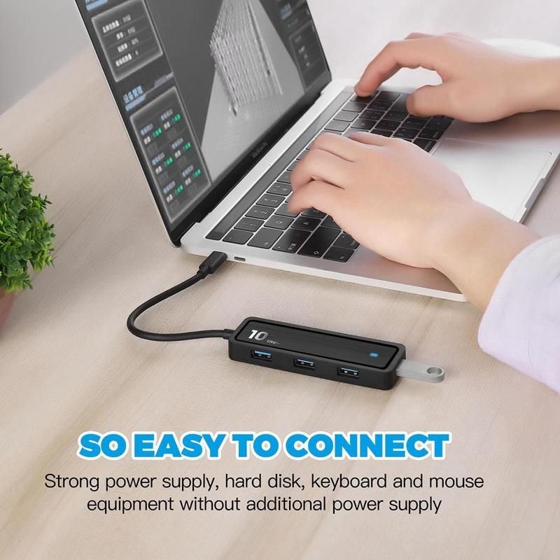 Bộ Chia 10 Gdps 6 Trong 1 USB Type-C Sang 4X USB 3.2 Gen 2 10Gbps Siêu Tốc Độ Cao SD 2.0 TF 2.0