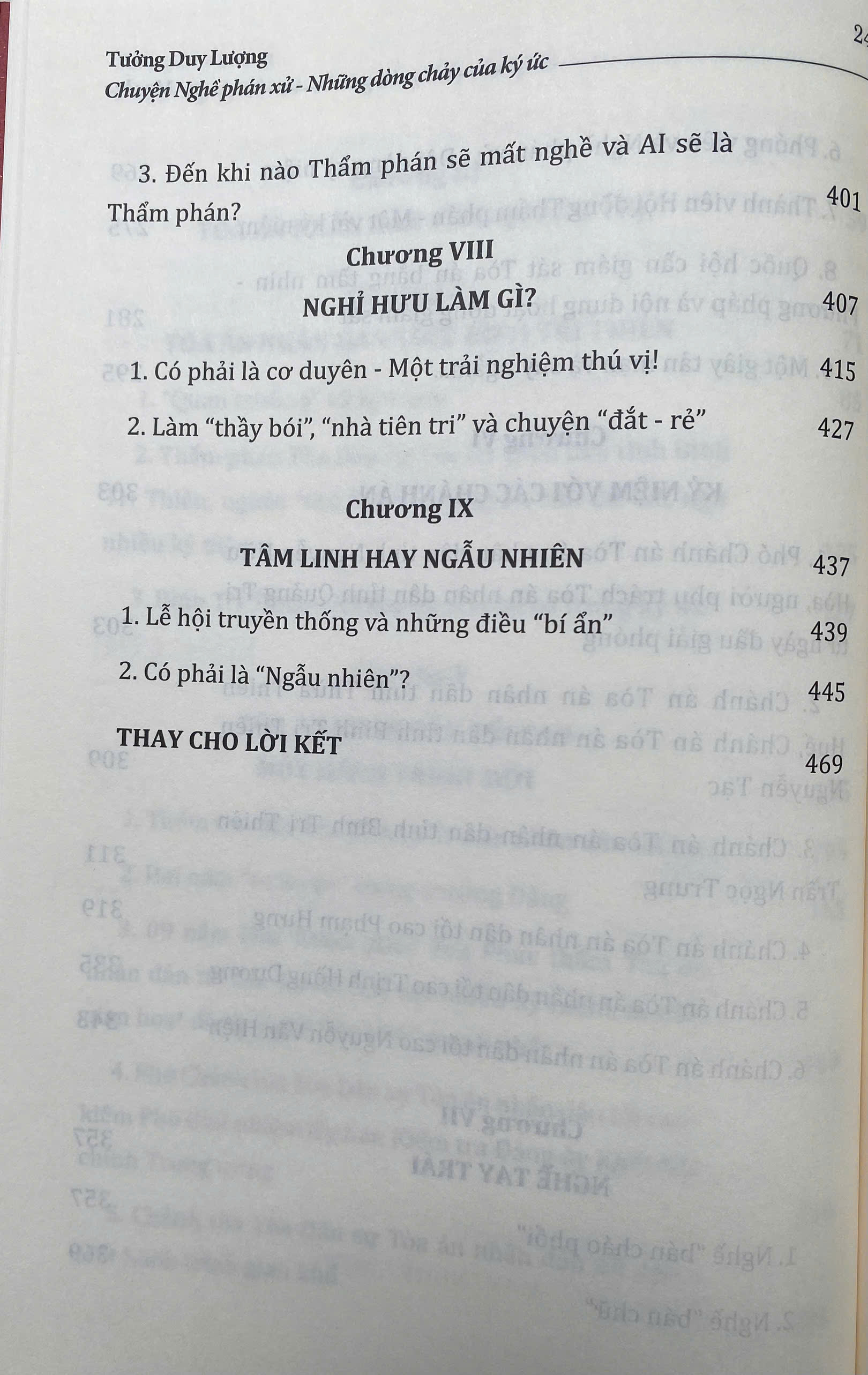 Chuyện Nghề Phán Xử : Những Dòng Chảy Của Ký Ức