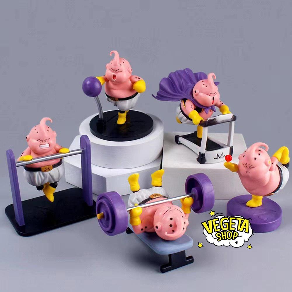 Mô hình Dragon ball - Mô hình Majin Buu béo tập gym tập tạ MajinBuu - Ma bư mập Ma bư béo - Full box - Cao 9~11cm