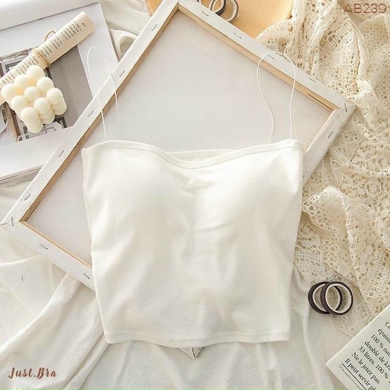 Áo 2 dây sợi bún chất cotton có đệm nâng ngực