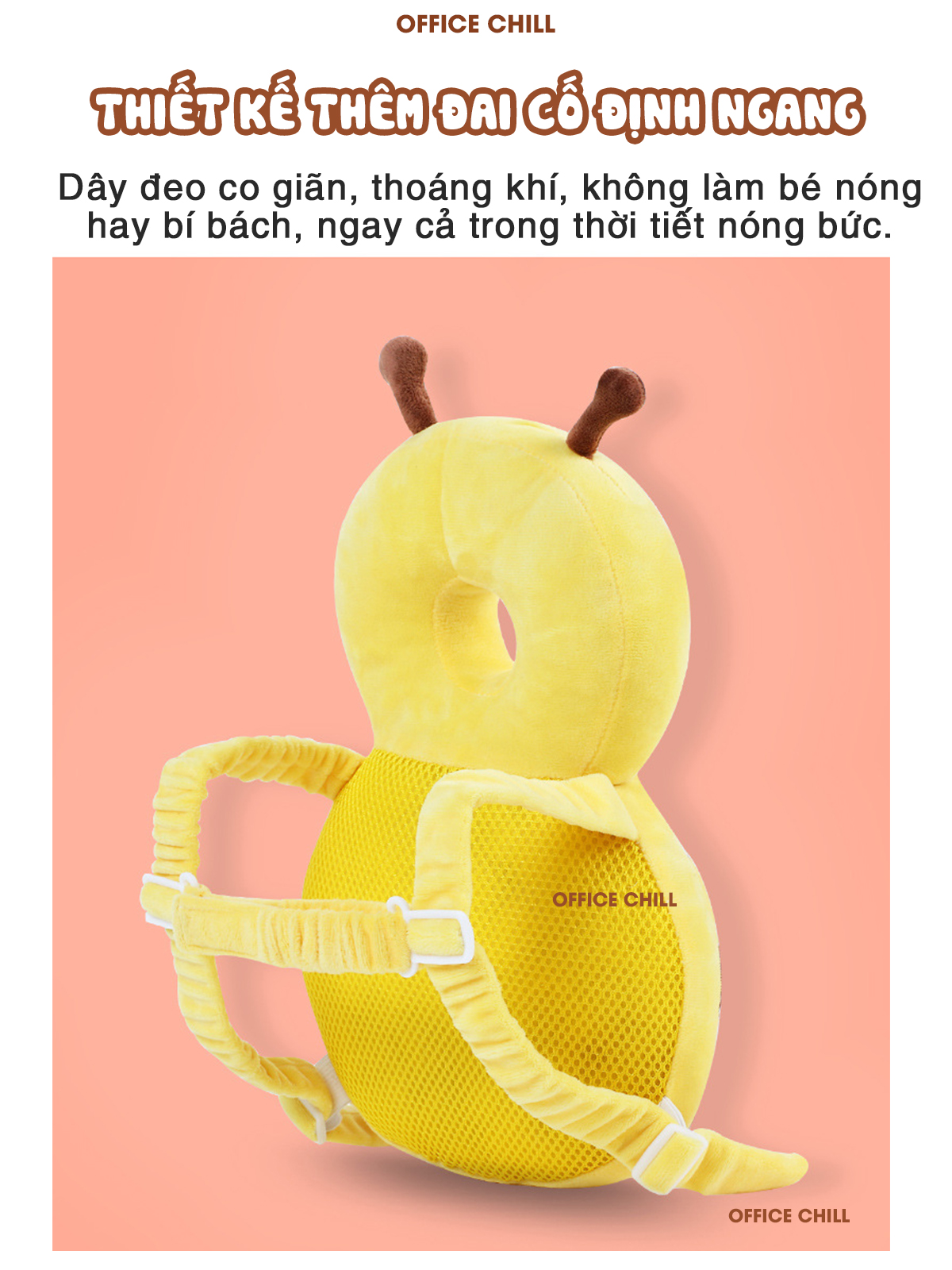 Gối Bảo Vệ Toàn Diện Đầu, Cổ, Cột Sống Cho Bé Tập Đi OFFICE CHILL Lá Chắn Đầu Tiên Bảo Vệ Trí Não Của Bé