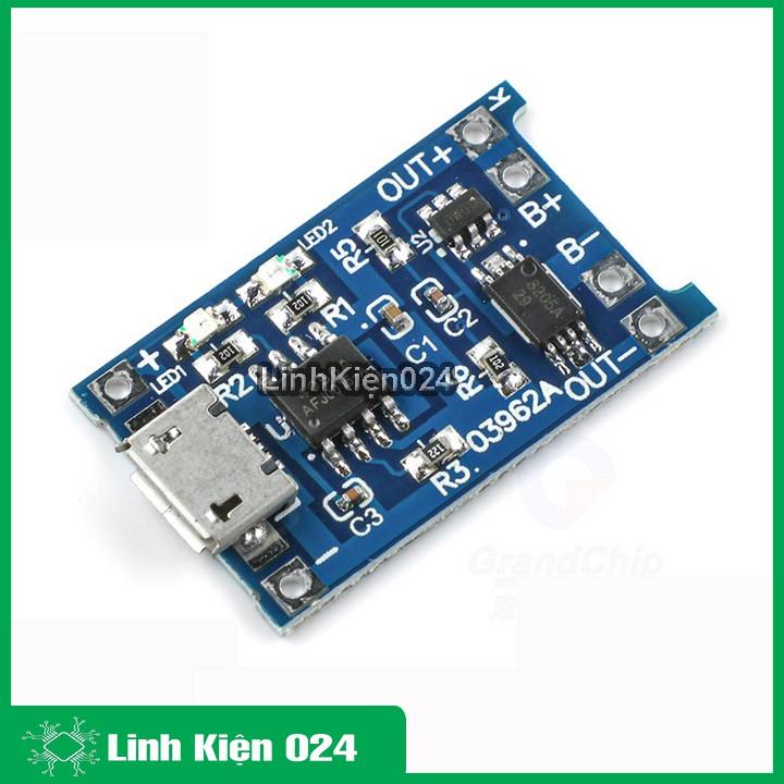 MODULE SẠC PIN TP4056 1A MICRO V2 - IC BẢO VỆ QUÁ DÒNG - QUÁ ÁP