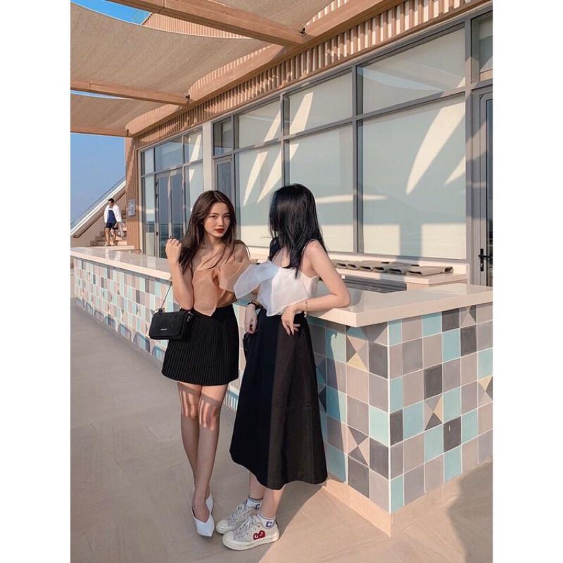 (ẢNH THẬT) Áo 2 dây nơ to có 2 màu freesize